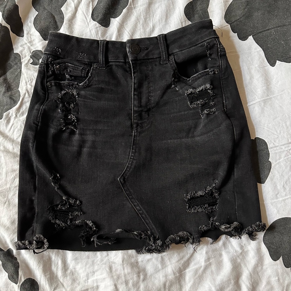 American Eagle Curvy Hi-Rise Mini Denim Skirt